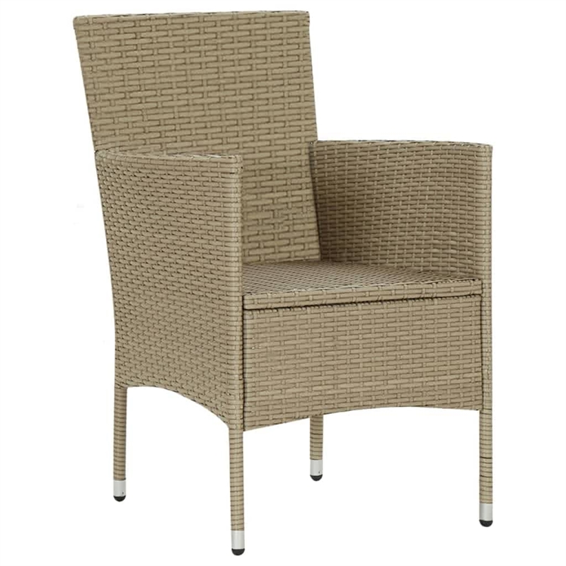 Bowery Hill PE Rattan Medium Light Weight Dining Set in Beige