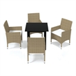 Bowery Hill PE Rattan Medium Light Weight Dining Set in Beige