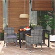 Bowery Hill Contemporary Weather-Resistant Dining Set in Gray/Dark Gray/Black
