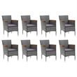 Bowery Hill Contemporary 9 Piece Garden Patio Dining Set in Gray