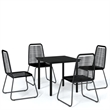 Bowery Hill Powder-Coated Steel Standard Garden Dining Set in Black