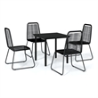 Bowery Hill Powder-Coated Steel Standard Garden Dining Set in Black