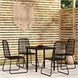Bowery Hill Powder-Coated Steel Standard Garden Dining Set in Black