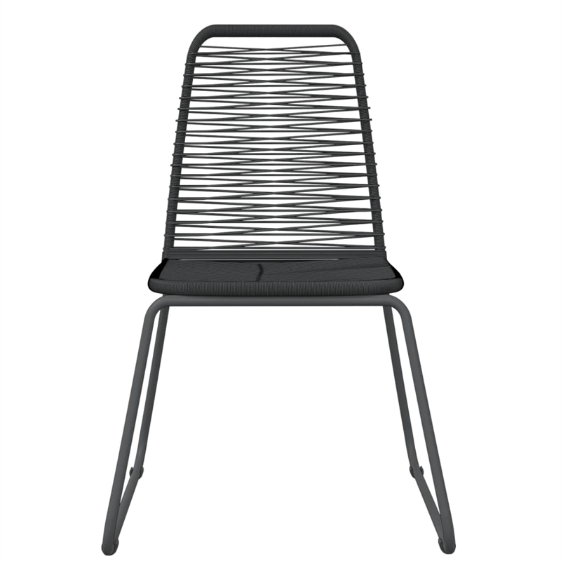 Bowery Hill Powder-Coated Steel 5 Piece Garden Dining Set in Black