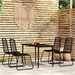 Bowery Hill Powder-Coated Steel 5 Piece Garden Dining Set in Black