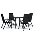 Bowery Hill Contemporary Weather-Resistant Garden Dining Set in Black