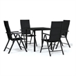 Bowery Hill Contemporary Weather-Resistant Garden Dining Set in Black