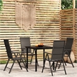Bowery Hill Contemporary Weather-Resistant Garden Dining Set in Black