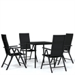 Bowery Hill Contemporary Weather-Resistant Garden Dining Set in Black