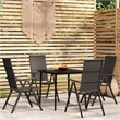 Bowery Hill Contemporary Weather-Resistant Garden Dining Set in Black