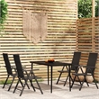 Bowery Hill Contemporary Powder-Coated Steel Garden Dining Set in Black