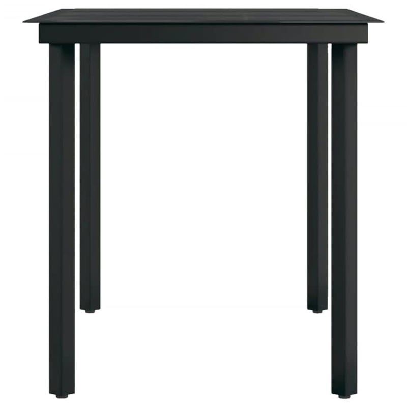 Bowery Hill Contemporary Powder-Coated Steel Garden Dining Set in Black