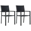 Bowery Hill Contemporary Powder-Coated Steel Garden Dining Set in Black