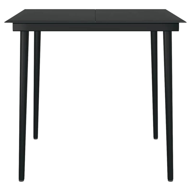 Bowery Hill Contemporary Powder-Coated Steel Garden Dining Set in Black