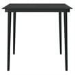 Bowery Hill Contemporary Powder-Coated Steel Garden Dining Set in Black