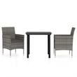 Bowery Hill Contemporary Garden Dining Set in Gray and Black