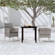 Bowery Hill Contemporary Garden Dining Set in Gray and Black