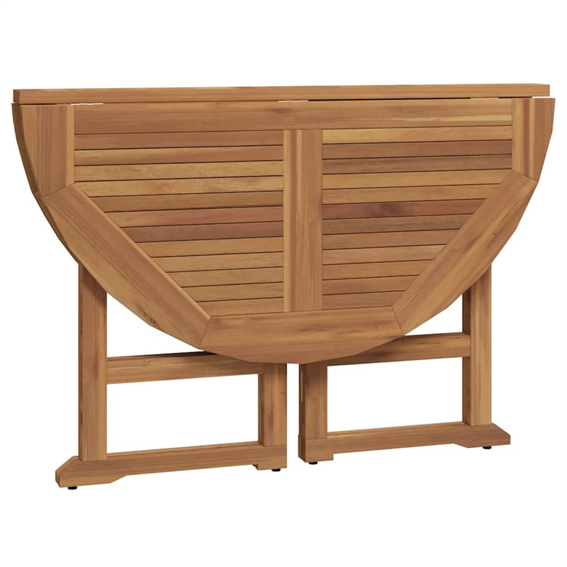 Bowery Hill Solid Teak Wood Medium Foldable Outdoor Dining Set in Brown