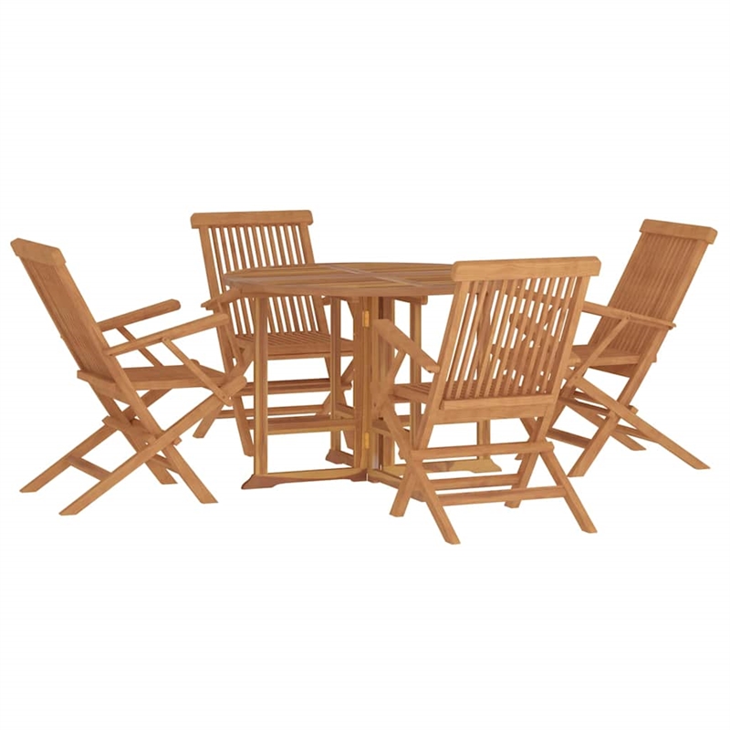 Bowery Hill Smooth-Sanded Teak HardWood Outdoor Dining Set Natural/Brown