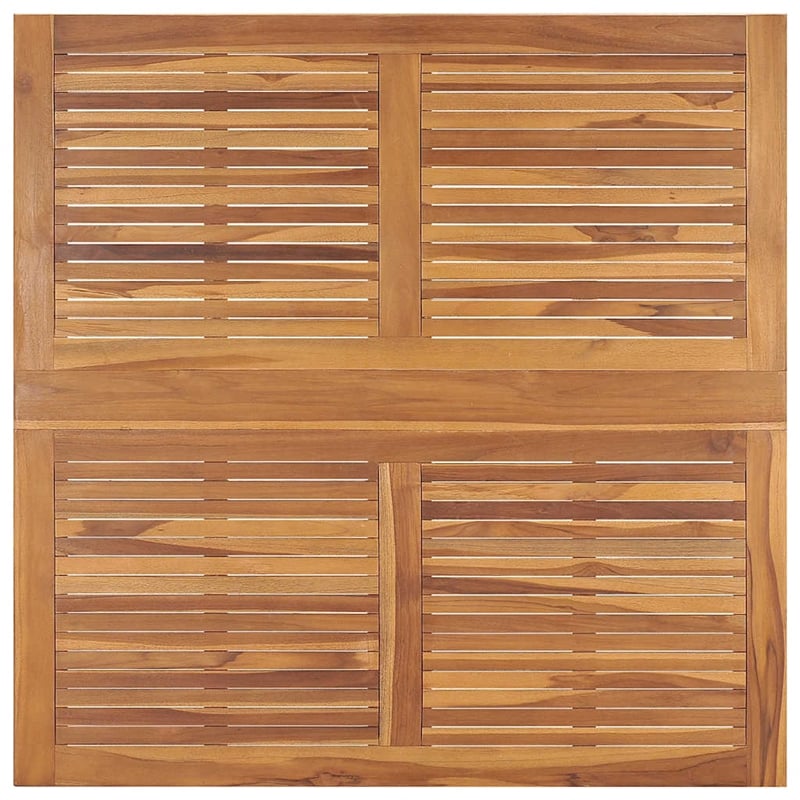 Bowery Hill Solid Teak Wood Medium Foldable Outdoor Dining Set in Brown