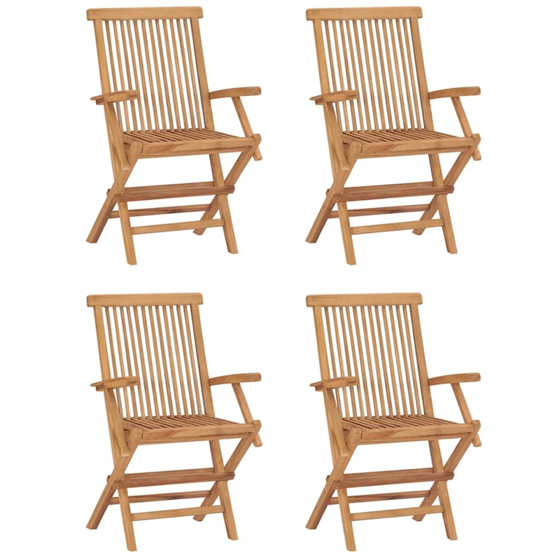 Bowery Hill Solid Teak Wood Medium Foldable Outdoor Dining Set in Brown
