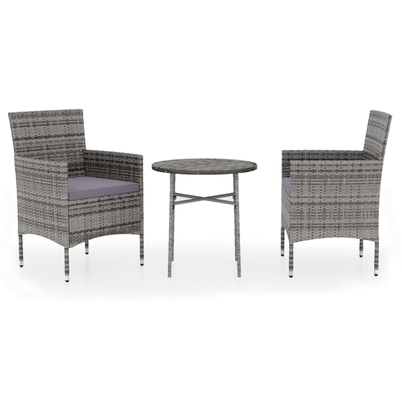 Bowery Hill Contemporary Garden Dining Set in Gray/Dark Gray