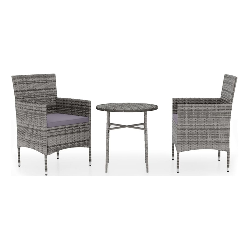 Bowery Hill Contemporary Garden Dining Set in Gray/Dark Gray