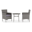 Bowery Hill Contemporary Garden Dining Set in Gray/Dark Gray