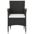 Bowery Hill Contemporary Weather-Resistant 3 Piece Garden Dining Set in Black