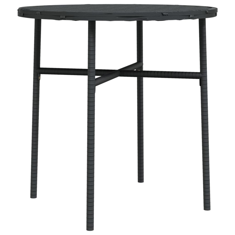 Bowery Hill Contemporary Weather-Resistant 3 Piece Garden Dining Set in Black