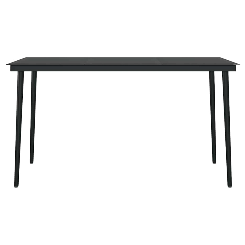 Bowery Hill Contemporary Weather-Resistant Garden Dining Set in Black