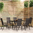 Bowery Hill Contemporary Weather-Resistant Garden Dining Set in Black