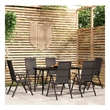 Bowery Hill Contemporary Weather-Resistant Garden Dining Set in Black