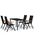 Bowery Hill Contemporary Weather-Resistant Garden Dining Set in Black