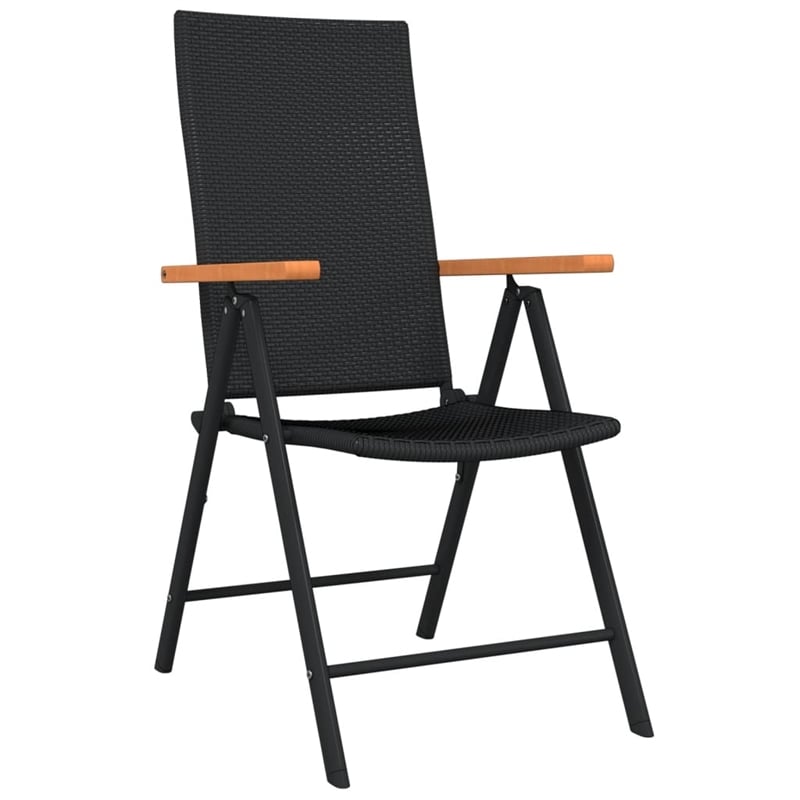 Bowery Hill Contemporary Weather-Resistant Garden Dining Set in Black