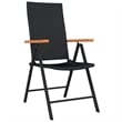Bowery Hill Contemporary Weather-Resistant Garden Dining Set in Black