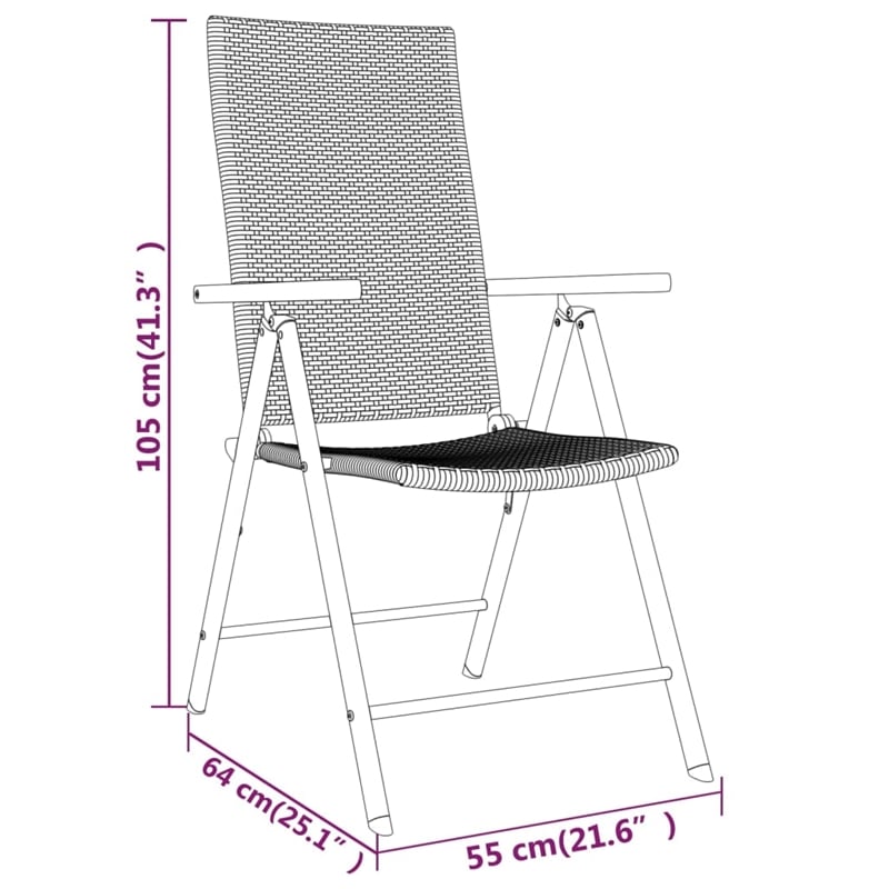 Bowery Hill Contemporary Weather-Resistant Garden Dining Set in Black