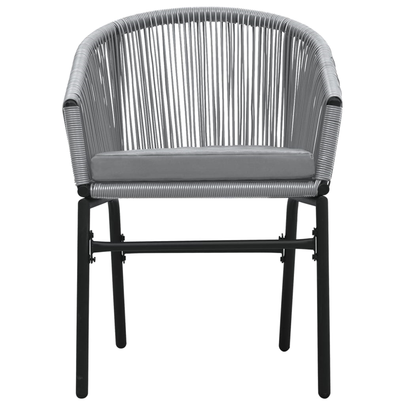 Bowery Hill Contemporary Powder-Coated Garden Dining Set in Black/Gray
