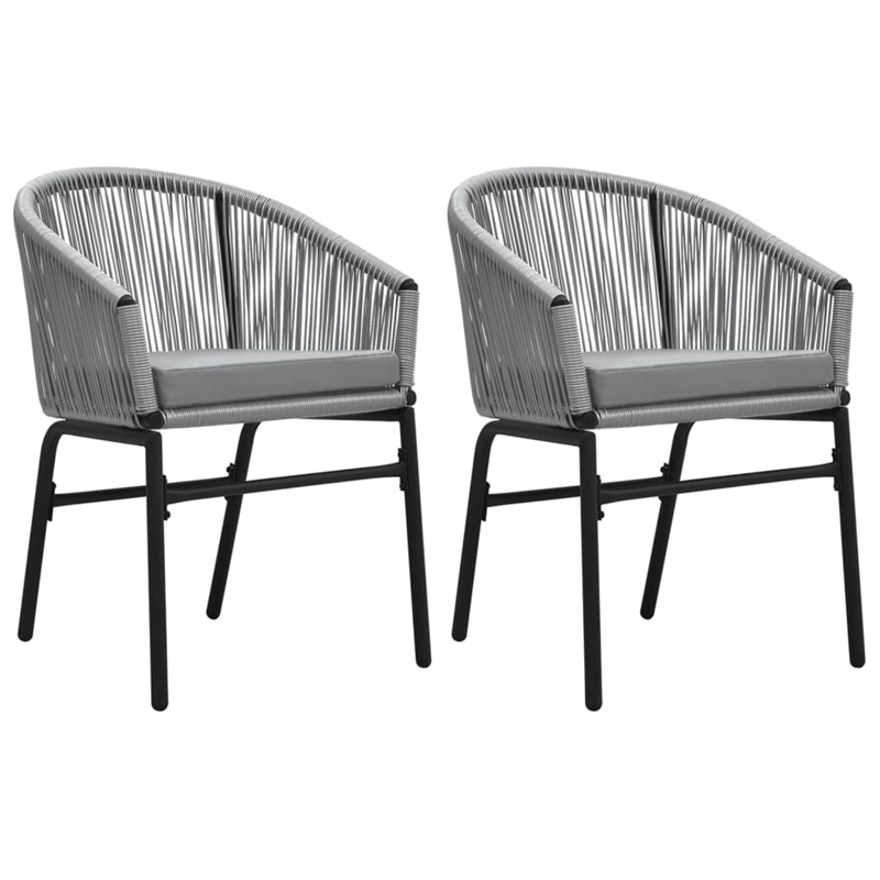 Bowery Hill Contemporary Powder-Coated Garden Dining Set in Black/Gray