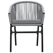 Bowery Hill Contemporary Powder-Coated Garden Dining Set in Black/Gray