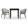 Bowery Hill Contemporary Powder-Coated Garden Dining Set in Black/Gray