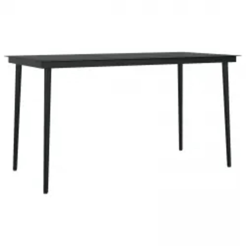 Bowery Hill Contemporary Garden Dining Set in Gray and Black
