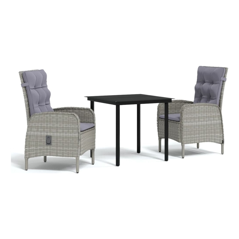 Bowery Hill Contemporary Garden Dining Set in Gray and Black