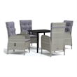 Bowery Hill Contemporary Garden Dining Set in Gray and Black