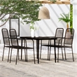 Bowery Hill Powder-Coated Steel 5 Piece Durable Dining Set in Black