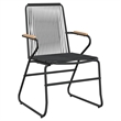 Bowery Hill PVC Rattan/Powder-Coated Steel Garden Dining Set in Black
