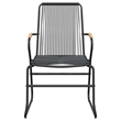 Bowery Hill PVC Rattan/Powder-Coated Steel Garden Dining Set in Black