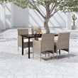 Bowery Hill Contemporary Patio Dining Set in Beige and Black