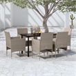 Bowery Hill Contemporary Garden Dining Set in Beige and Black