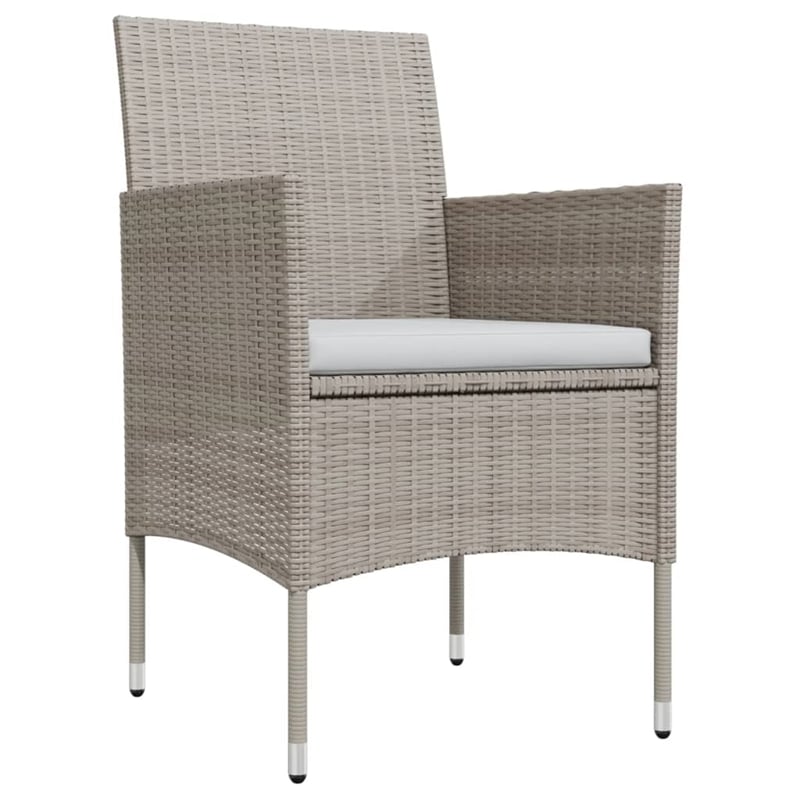 Bowery Hill Contemporary PE Rattan MediumGarden Dining Set in Beige